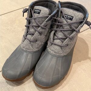 Sperry Gray and Brown Duck Boots